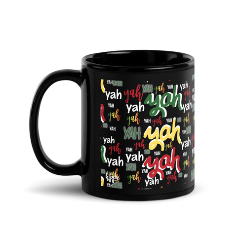 Yah Black Glossy Mug